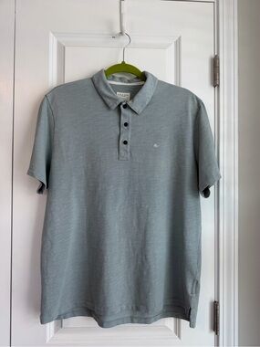 Rag & Bone Men’s Short Sleeve Loopback Polo Light Blue Cotton Size Large